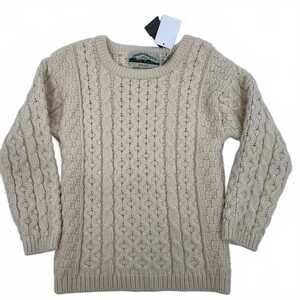 Aran Crafts Ivory Merino Wool Knit | Girls Size 6 Regular